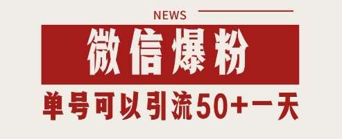 微信爆粉,私域暴力引流打法日引千粉 单号日进50+【揭秘】-网赚副业网