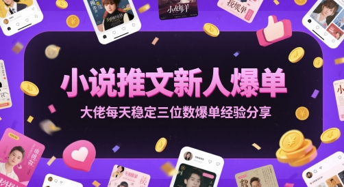 小说推文新人爆单大佬每天稳定三位数爆单经验分享-网赚副业网