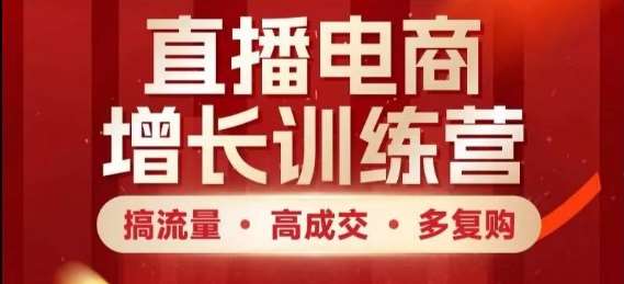 直播电商增长训练营,搞流量·高成交·多复购,快速上手有思路-网赚副业网