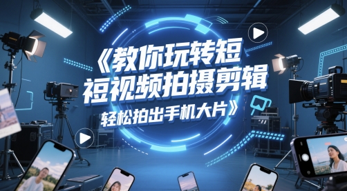 教你玩转短视频拍摄剪辑,轻松拍出手机大片-网赚副业网