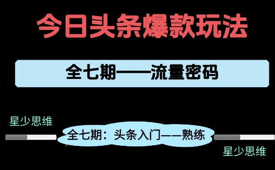 头条系列全七期项目拆解,全是干货,新手从0-1必经过程,99的人会踩的坑-网赚副业网