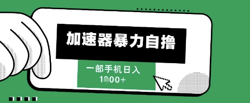 205新风口,加速器暴力自撸,单机日入1k+【揭秘】-网赚副业网