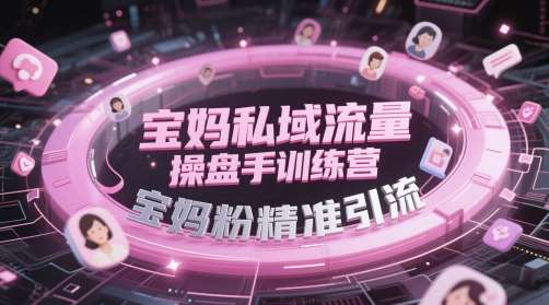 宝妈私域流量操盘手训练营,宝妈粉精准引流-网赚副业网