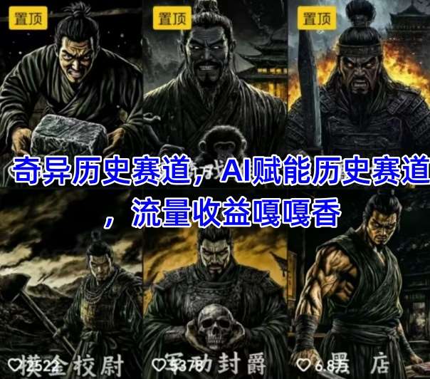 抖音奇异历史赛道,AI赋能历史赛道,流量收益嘎嘎香,狂撸伙伴计划-网赚副业网