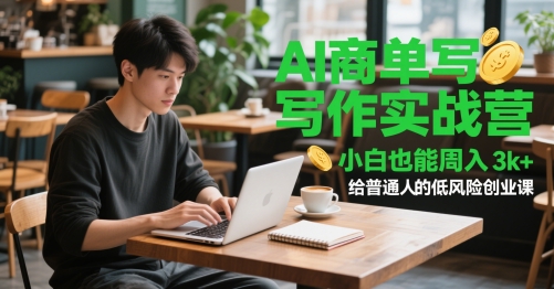 AI商单写作实战营,小白也能周入3k+,给普通人的低风险创业课-网赚副业网