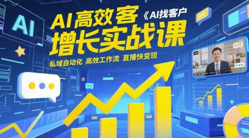 AI高效获客增长实战课,AI找客户 私域自动化 高效工作流 直播快变现-网赚副业网