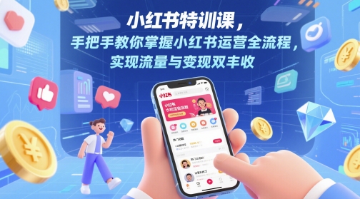 小红书特训课,手把手教你掌握小红书运营全流程,实现流量与变现双丰收-网赚副业网