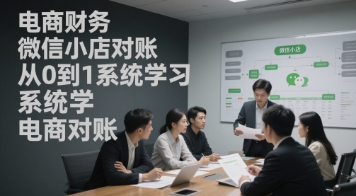 电商财务微信小店对账,从0到1系统学习电商对账-网赚副业网