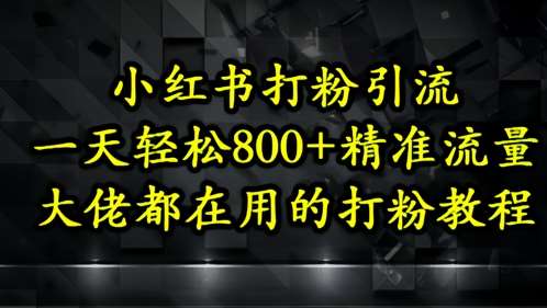 小红书打粉引流,一天轻松500+精准流量,大佬都在用的打粉教程-网赚副业网