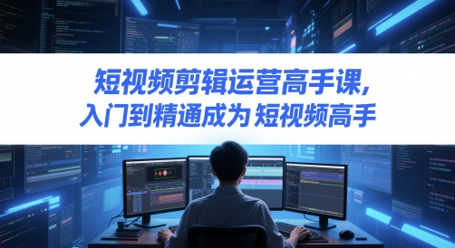 短视频剪辑运营高手课,入门到精通成为短视频高手-网赚副业网