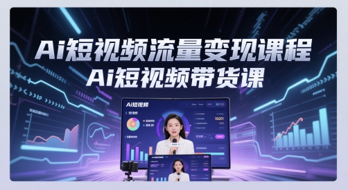Ai短视频流量变现课程，Ai短视频带货课-网赚副业网