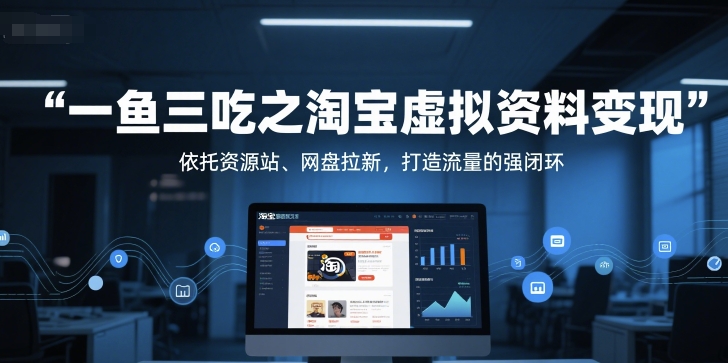 一鱼三吃之淘宝虚拟资料变现,依托资源站、网盘拉新,打造流量的强闭环-网赚副业网