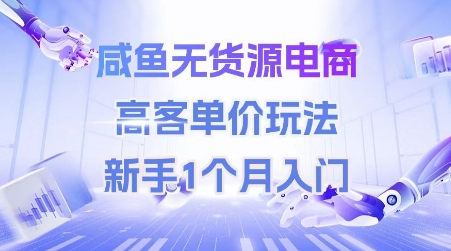 咸鱼无货源电商,高客单价玩法,新手1个月入门-网赚副业网