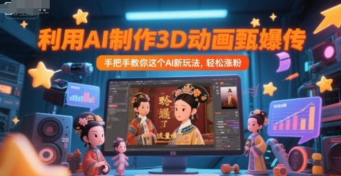 利用AI制作3D动画甄嬛传,流量爆了,手把手教你这个AI新玩法,轻松涨粉-网赚副业网