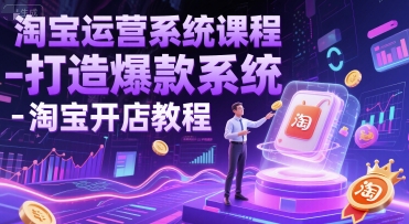 淘宝运营系统课程-打造爆款系统-淘宝开店教程-网赚副业网