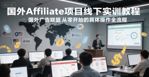 国外Affiliate项目线下实训教程,国外广告联盟从零开始的具体操作全流程-网赚副业网