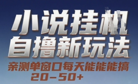 小说自撸新玩法 — 亲测单窗口每天能搞 20-50+,支持矩阵化批量操作【揭秘】-网赚副业网