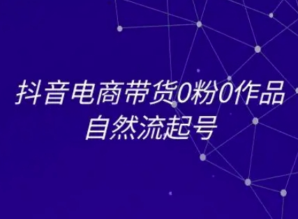抖音电商带货0粉0作品自然流起号,抖音电商教程-网赚副业网