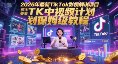 2025年最新TikTok影视解说项目,新手也能挣美金,TK中视频计划保姆级教程-网赚副业网