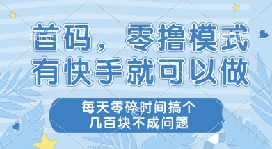 首码零撸项目,有快手就可以做,每天业务时间搞个几张不是问题【揭秘】-网赚副业网