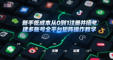 新手低成本从0到1注册并搭建多账号全平台矩阵操作教学,手机号-邮箱-IP-工具-网赚副业网