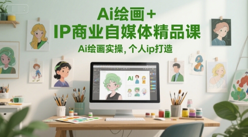 Ai绘画+IP商业自媒体精品课,Ai绘画实操,个人ip打造-网赚副业网