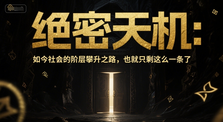 付费文章:绝密天机:如今社会的阶层攀升之路,也就只剩这么一条了-网赚副业网