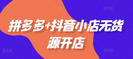 拼多多+抖音小店无货源开店,包括:选品、运营、基础、付费推广、爆款案例等(更新25年6月)-网赚副业网