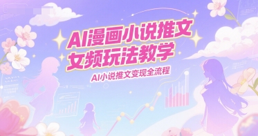 AI漫画小说推文女频玩法教学，AI小说推文变现全流程-网赚副业网