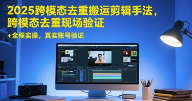 2025跨模态去重搬运剪辑手法，跨模态去重现场验证 +全程实操，真实账号验证-网赚副业网