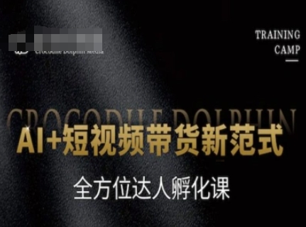 AI+短视频带货新范式,全方位达人孵化课-网赚副业网