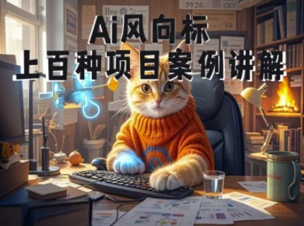 Ai风向标-附100种项目案例玩法-0基础小白到大神ai视频商业应用教学-网赚副业网