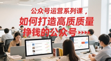 公众号运营系列课,如何打造高质量挣钱的公众号-网赚副业网
