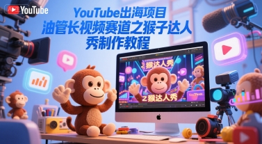 YouTube出海项目,油管长视频赛道之猴子达人秀制作教程-网赚副业网