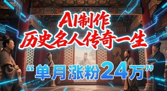 暴力起号!用AI制作历史名人传奇一生,单月涨粉24W,涨粉+变现赛道黑马来了-网赚副业网