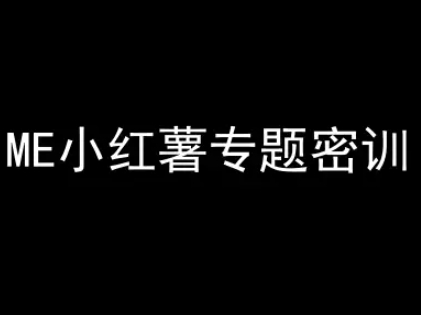 ME小红薯专题密训-小红书电商教程-网赚副业网