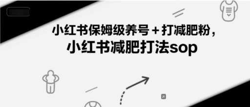 小红书保姆级养号+打减肥粉,小红书减肥打法sop-网赚副业网