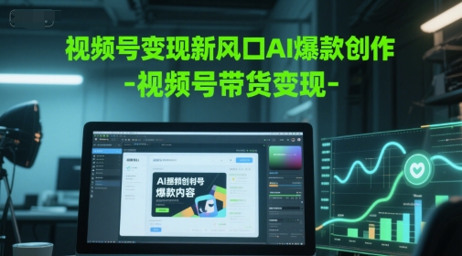视频号变现新风口AI爆款创作-视频号带货变现-网赚副业网