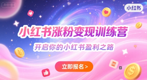小红书涨粉变现训练营,开启你的小红书盈利之路-网赚副业网