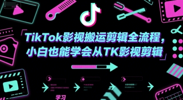TikTok影视搬运剪辑全流程，小白也能学会从TK影视剪辑-网赚副业网