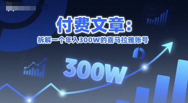 付费文章：拆解一个年入300W的喜马拉雅账号-网赚副业网