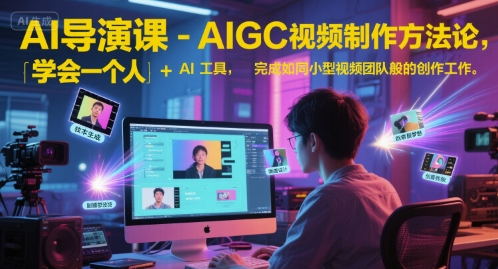 AI导演课-AIGC视频制作方法论,学会一个人+AI工具,完成如同小型视频团队般的创作工作,实现导演梦-网赚副业网