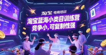 淘宝蓝海小类目训练营, 竞争小,可复制性强-网赚副业网