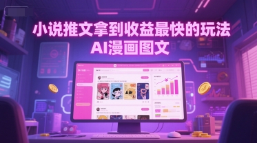 小说推文拿到收益最快的玩法,AI漫画图文-网赚副业网