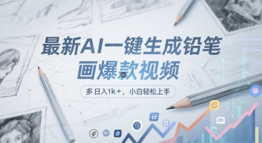 最新AI一键生成铅笔画爆款视频,多平台分发,日 入1k+,小白轻松上手【揭秘】-网赚副业网