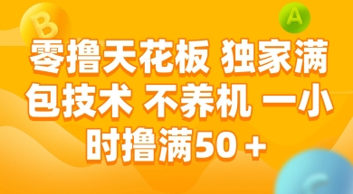 零撸天花板,独家满包技术 不养机 一小时撸满50+【揭秘】-网赚副业网