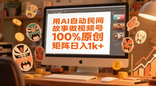 用AI自动民间故事做视频号,100%原创,矩阵日入1k+-网赚副业网