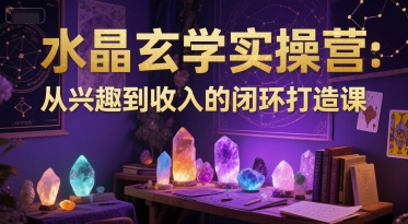 水晶玄学实操营:从兴趣到收入的闭环打造课-网赚副业网