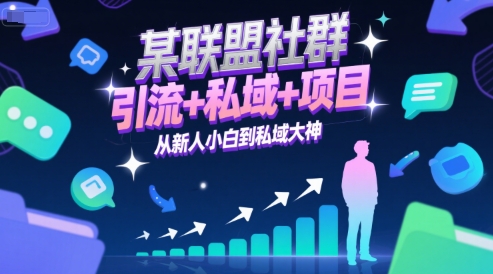 某联盟社群，引流+私域+项目，从新人小白到私域大神-网赚副业网