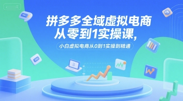 拼多多全域虚拟电商从零到1实操课，小白虚拟电商从0到1实操到精通-网赚副业网